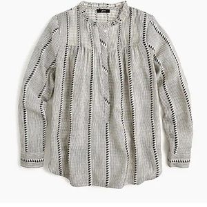 J Crew ruffleneck popover shirt